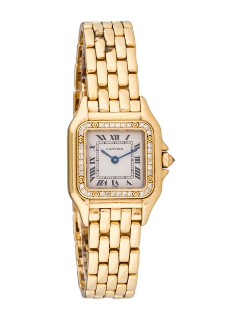 cartier diamond gold watch|cartier panthere watch with diamonds.